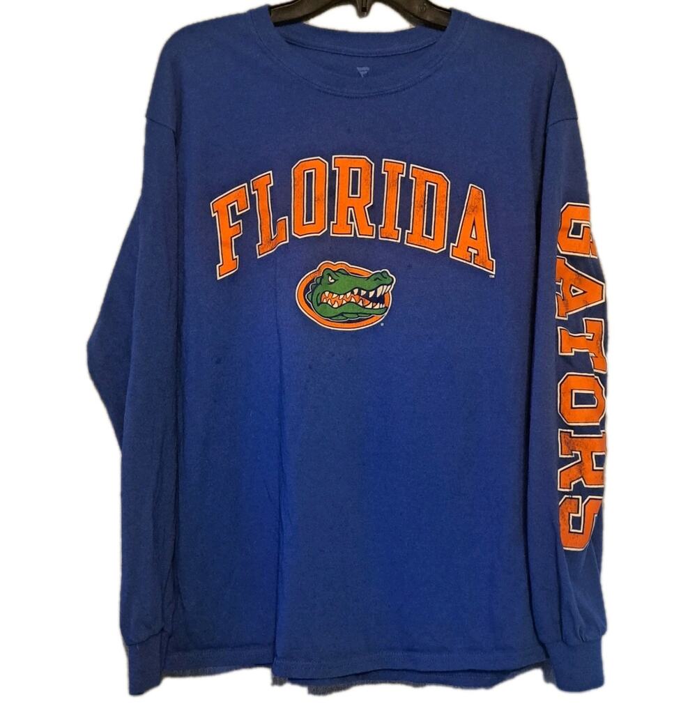Fanatics Mens Blue University Of Florida Gators Long Sleeve T Shirt Large